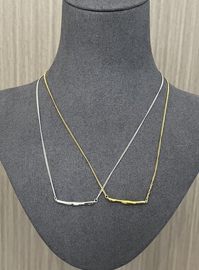 波浪形微笑项链不规则锁骨链