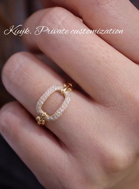 KiUJKS925纯银小众原创设计指环个性法式轻奢戒指女尾戒送女友