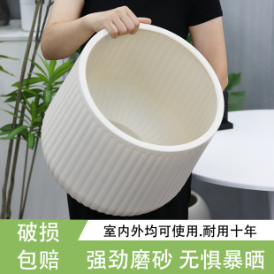 塑料花盆轻奢高级感发财树盆景虎皮兰蝴蝶兰专用室内大型绿植花盆