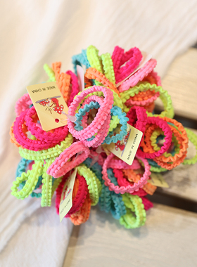 宝宝扎头发皮筋100根小号女童彩色发圈弹性好不伤发儿童头饰韩国