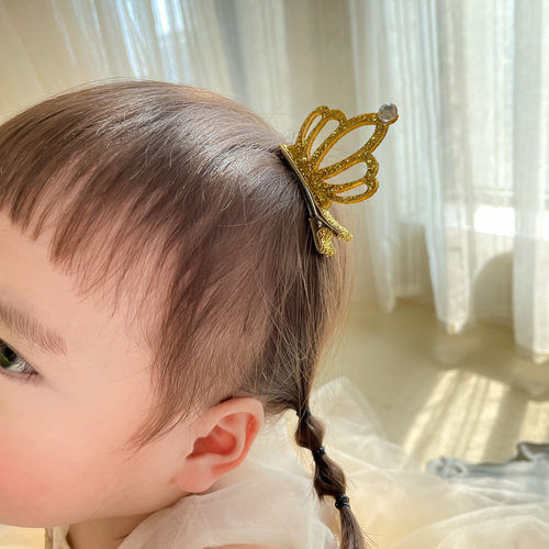 生日立体金色中号轻便夹子头饰