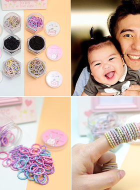 宝宝婴儿小号皮筋头绳儿童扎头发拇指发圈橡筋女童可爱不伤发简约