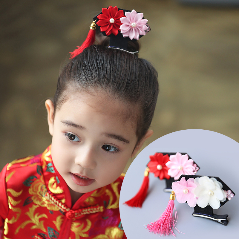 格格儿童流苏立体公主配饰发夹