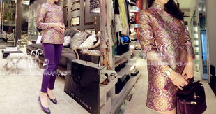 紫色金银丝线唐装 新款 2016 MiCo