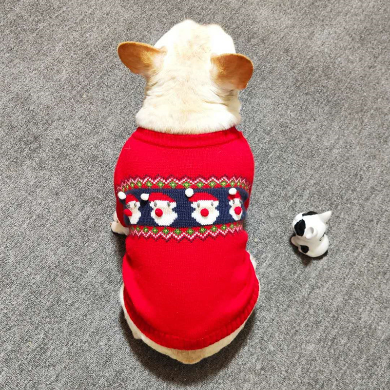 法斗毛衣法斗衣服秋冬款喜庆红色