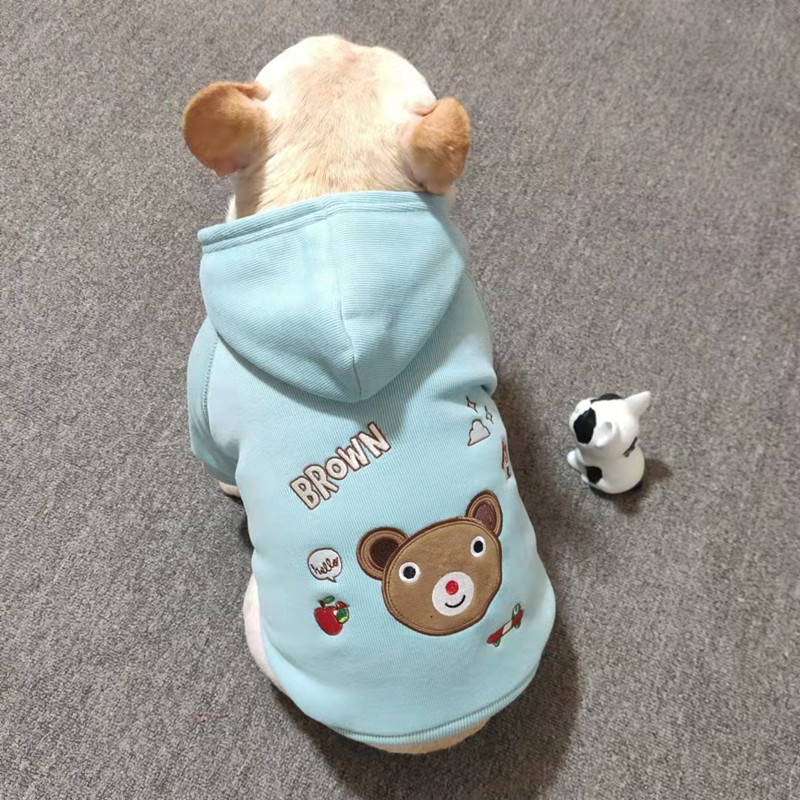 衣服冬款加厚加绒卫衣法斗狗狗