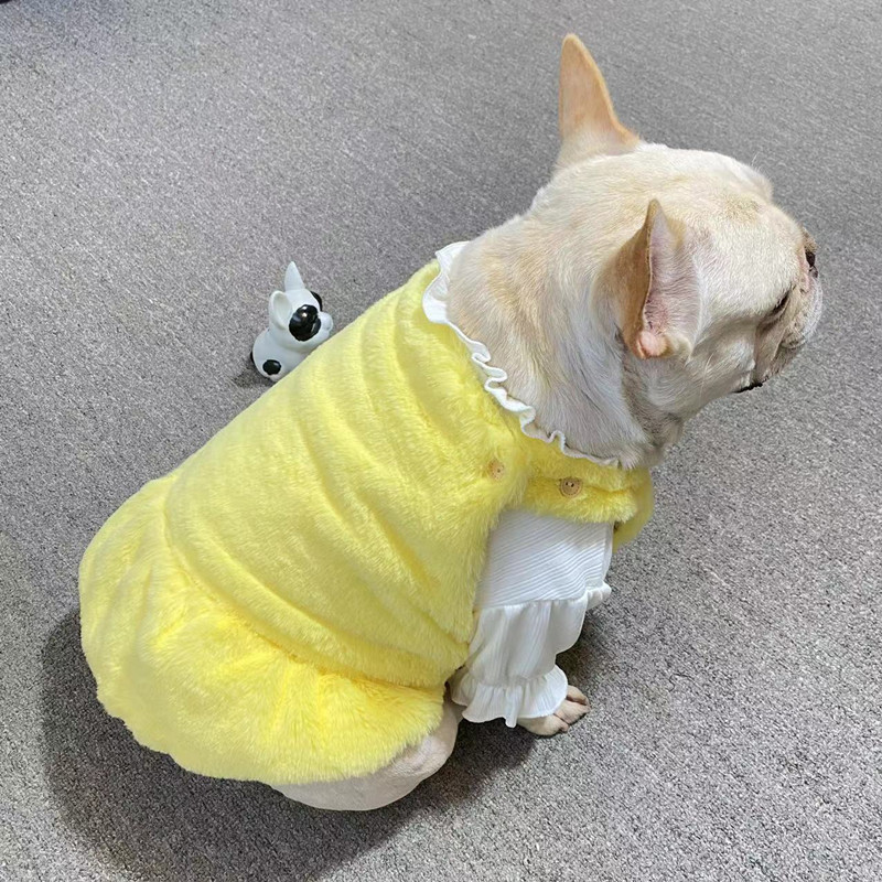 迪迪狗狗加绒加厚双面裙子马甲