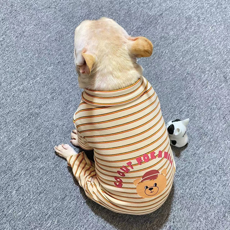 法斗巴哥胖狗绒棉居家睡衣四脚衣