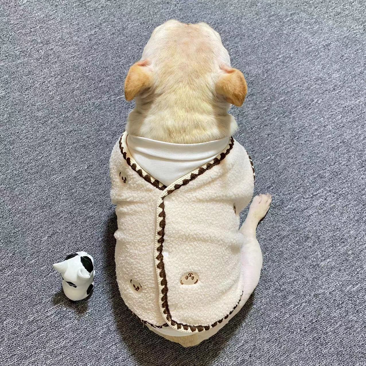 法斗巴哥加绒保暖马甲外套