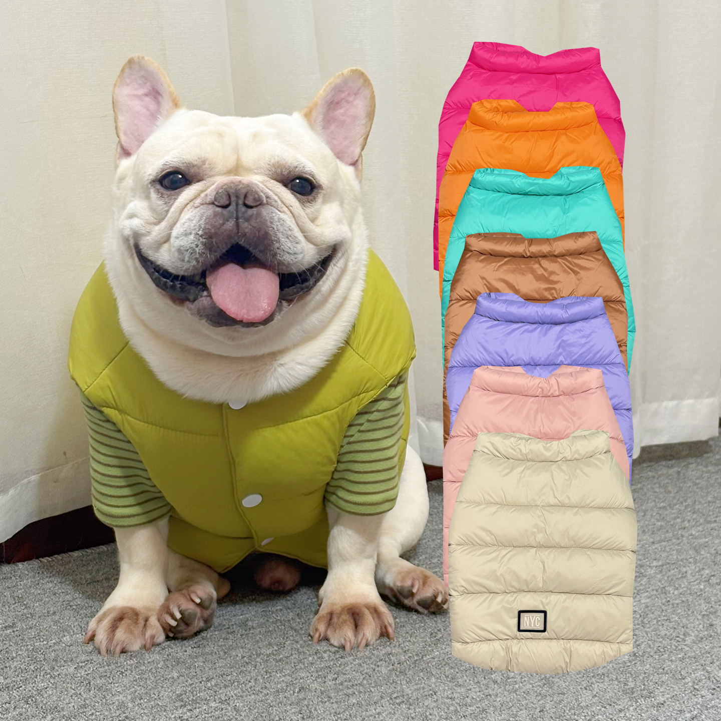 法斗巴哥加厚马甲棉袄背心羽绒服