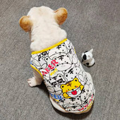 法斗春夏薄款 背心宠物狗狗卡通老虎短体斗牛犬纯棉巴哥犬胖狗衣服