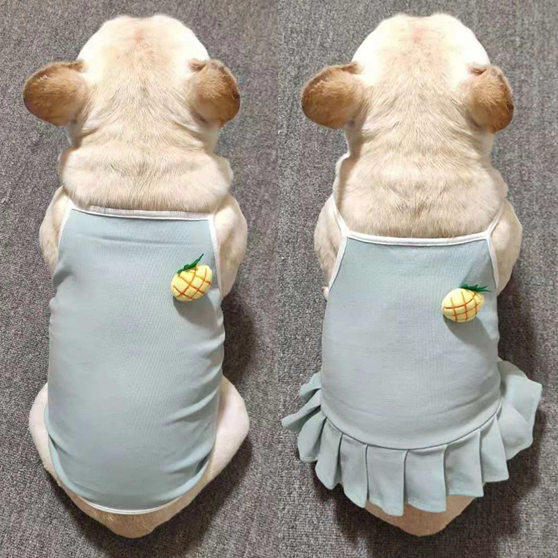 法斗吊带衫裙子宠物狗狗夏季薄款衣服中小型犬雪纳瑞巴哥胖狗背心