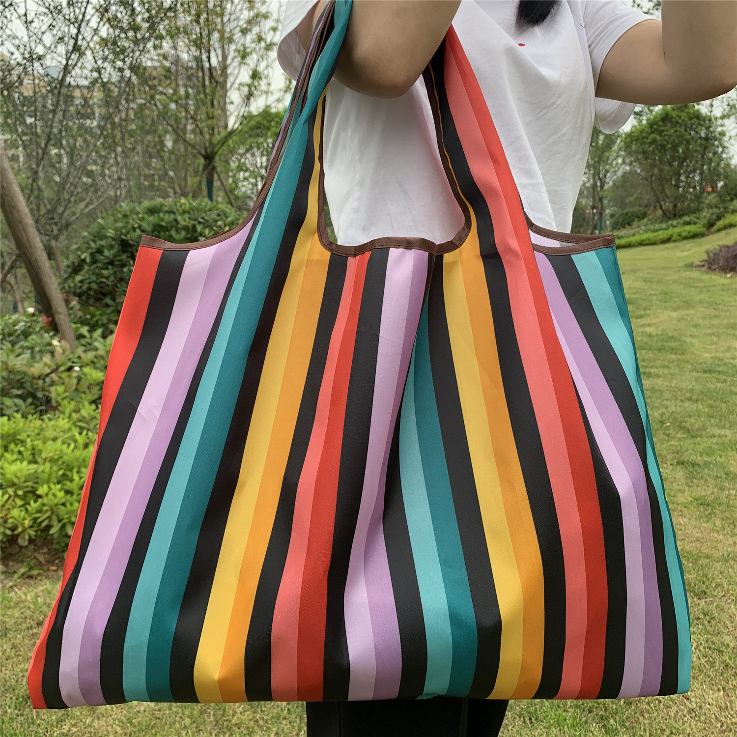 时尚旅行欧美可折叠购物袋单肩轻便携大号手提买菜环保超市买菜包,收纳整理,购物袋/环保袋/帆布袋,淘宝优惠券,粉丝福利购,淘宝优惠卷