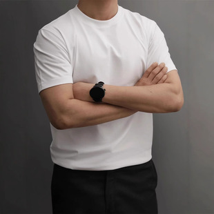 夏季索罗娜短袖t恤男竹纤维凉感防晒白色体恤大码透气圆领衫