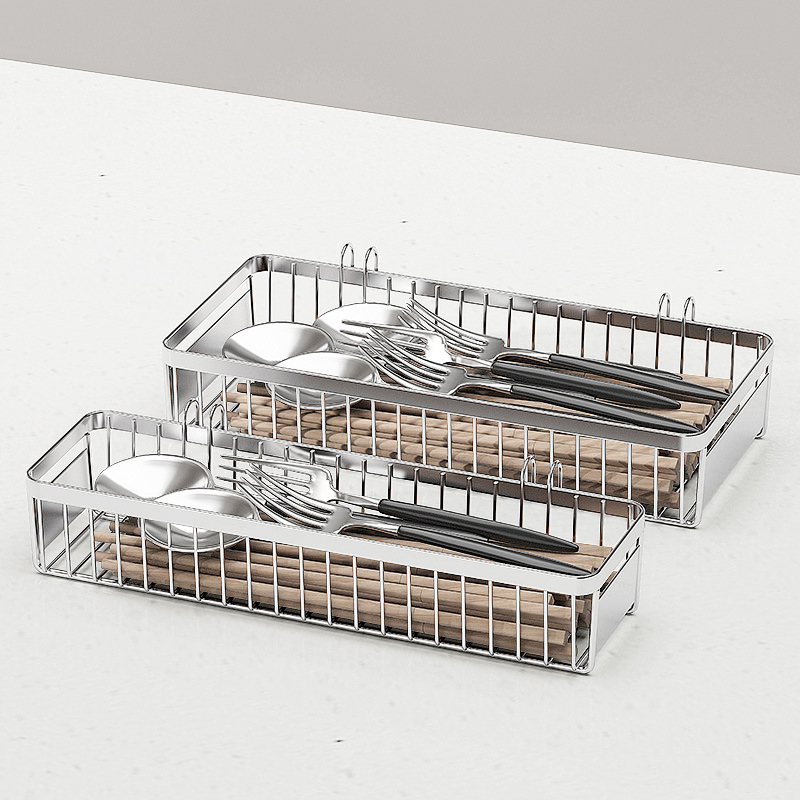 304不锈钢消毒柜筷子盒厨房餐具筷子勺子收纳盒抽屉家用沥水筷篮