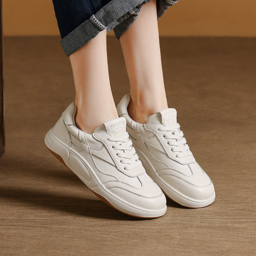 头层牛皮小白鞋女百搭软底板鞋