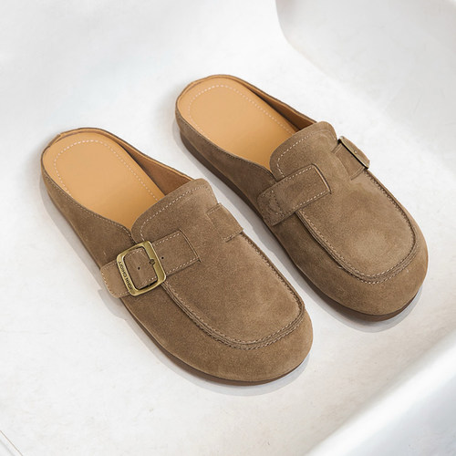 真皮包头拖鞋女2025春夏新款