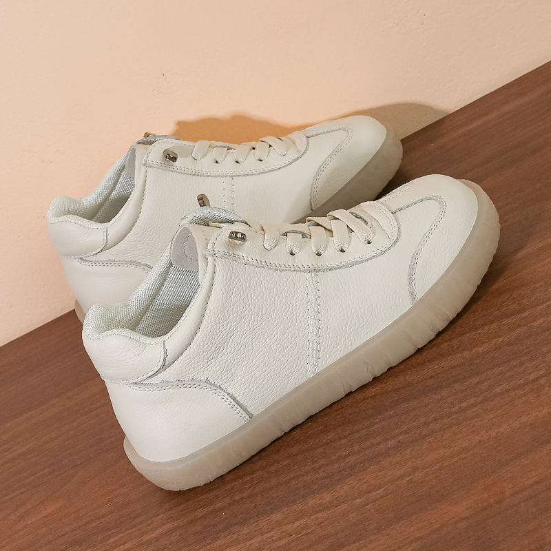 头层牛皮软底女鞋牛筋底轻便防滑