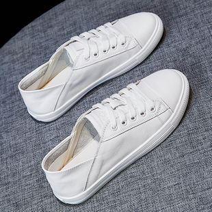 百搭浅口两穿单鞋 头层牛皮小白鞋 女软底软面2025春秋休闲平底鞋