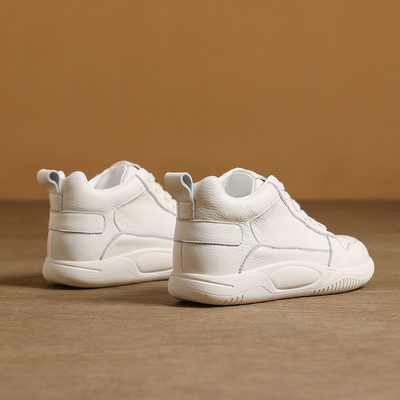 头层牛皮高帮休闲鞋加绒保暖