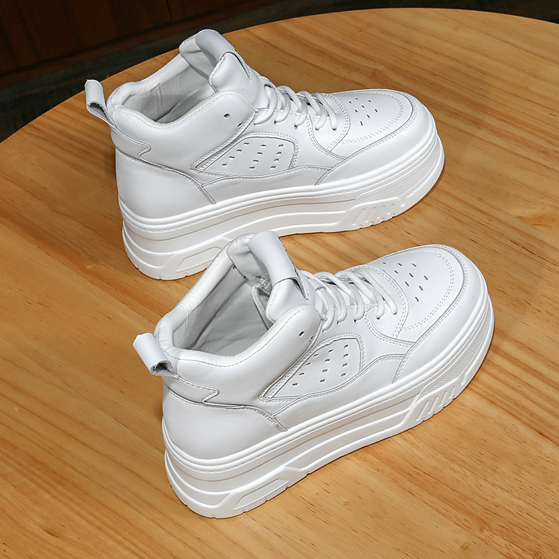 松糕底发泡底休闲真皮牛皮高帮鞋