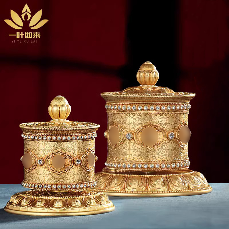 慧宝纯铜指捻转轮家居西藏