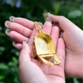 s925纯银虹身嘎乌盒可打开装 藏擦擦项坠噶乌吊坠藏式 民族风配饰