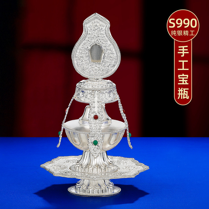 S990纯银长寿宝瓶居家
