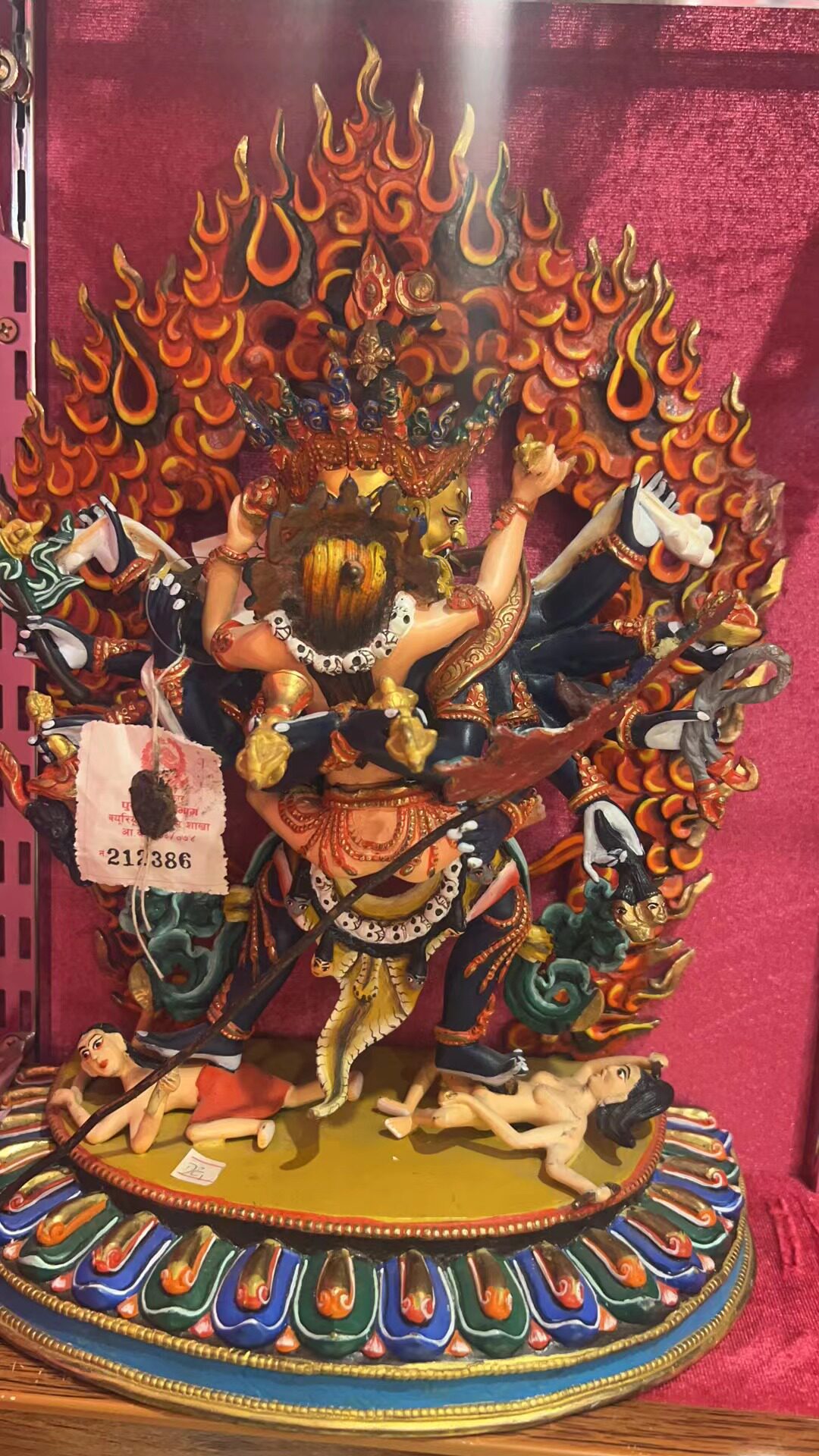 尼泊尔纯铜彩绘时轮金刚佛像