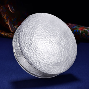 藏式S999纯银曼扎修盘八吉祥曼达盘曼扎尼泊尔纯手工佛堂用品