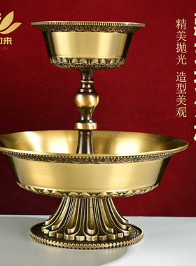 藏式护法杯 密宗供奉用品 西藏式佛前摆件 纯铜光面供水杯供奉杯