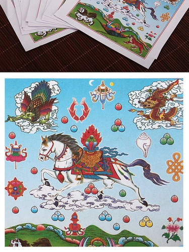 Тибетская ветряная бумага бумага легко до дьявола Тибетская Лонгда Бумага Летающая лошадь бумага Плоская баннер Ронгда Нуго бумажная партия подарочная коробка