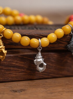 S925纯银镀金吊坠藏式