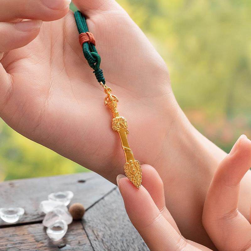 藏式纯银狮头文殊剑情侣款吊坠