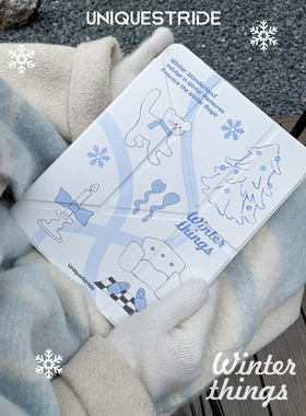 独与行原创白色雪花适用ipadpro11寸新款平板壳2023新款ipadair456亚克力带笔槽磁吸壳ipad壳可竖屏多角度