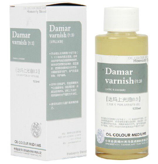 海特牌达玛上光油1:3 油画的媒介剂 120ML瓶装/盒 油画用上光油