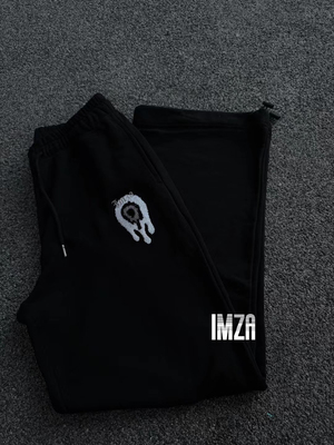 iMZa原创设计感刺绣纯色时尚休闲运动裤