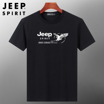JEEPSPIRIT宽松大码纯棉短袖T恤