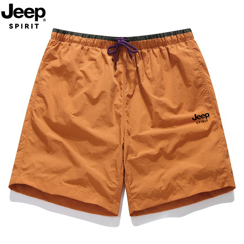 JEEP SPIRIT2026夏冰丝宽松五分裤男大码居家运动休闲速干沙滩裤