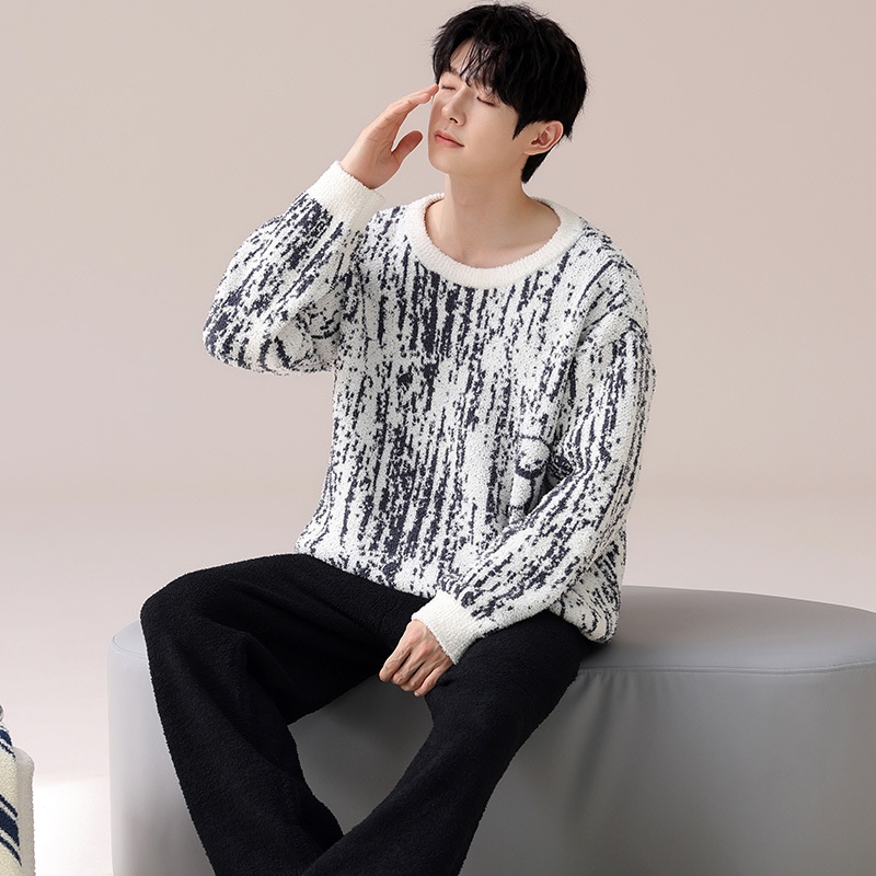 新款珊瑚绒男款加绒加厚保暖睡衣2025秋冬季家居服套装可外穿