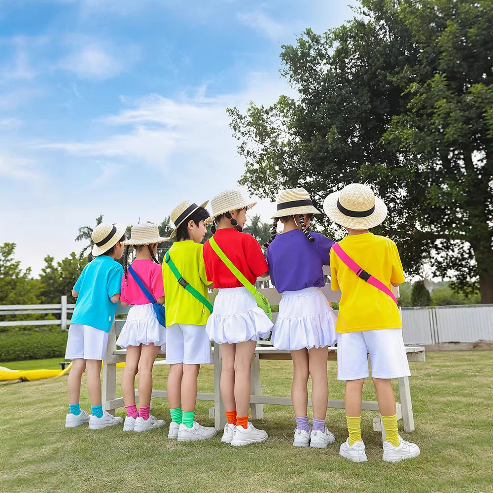 幼儿园园服夏季套装小学生校服 中学生幼儿园老师园服棉质儿童T恤