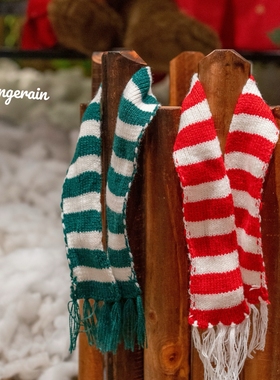 GINGERAIN 氛感感围巾条纹无毛猫德文搭配衣服用装饰领巾绑带