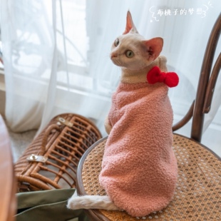GINGERAIN 双层超厚廓形无毛猫德文衣服斯芬克斯微弹大衣外套