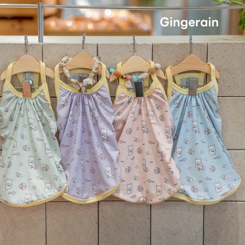 GINGERAIN 德文猫吊带无毛猫衣服舒适弹力印花护肚吊带