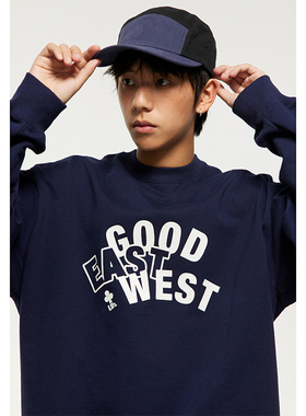 UHUZZ 22AW好东西字母圆领卫衣国潮牌休闲宽松潮流男女情侣装