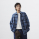 UHUZZ 衬衣休闲外套男 复古宽松口袋长袖 25AW走在暖冬 海格子衬衫