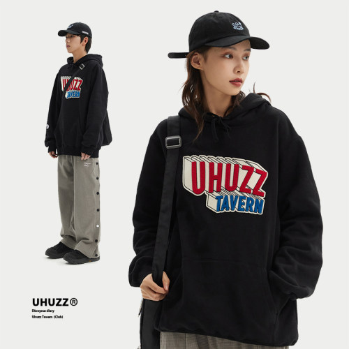 UHUZZ酒馆加绒卫衣帽衫