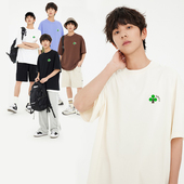 UHUZZ 国潮牌情侣宽松休闲圆领T恤男女 22SS基础梅花树刺绣短袖