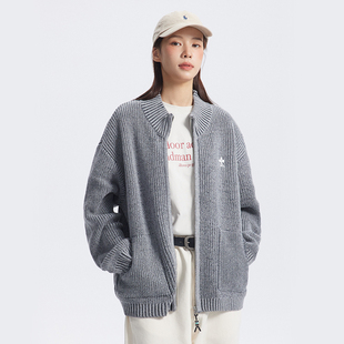 女 复古休闲上衣开衫 UHUZZ 24AW基础立领针织毛衣外套拉链针织衫