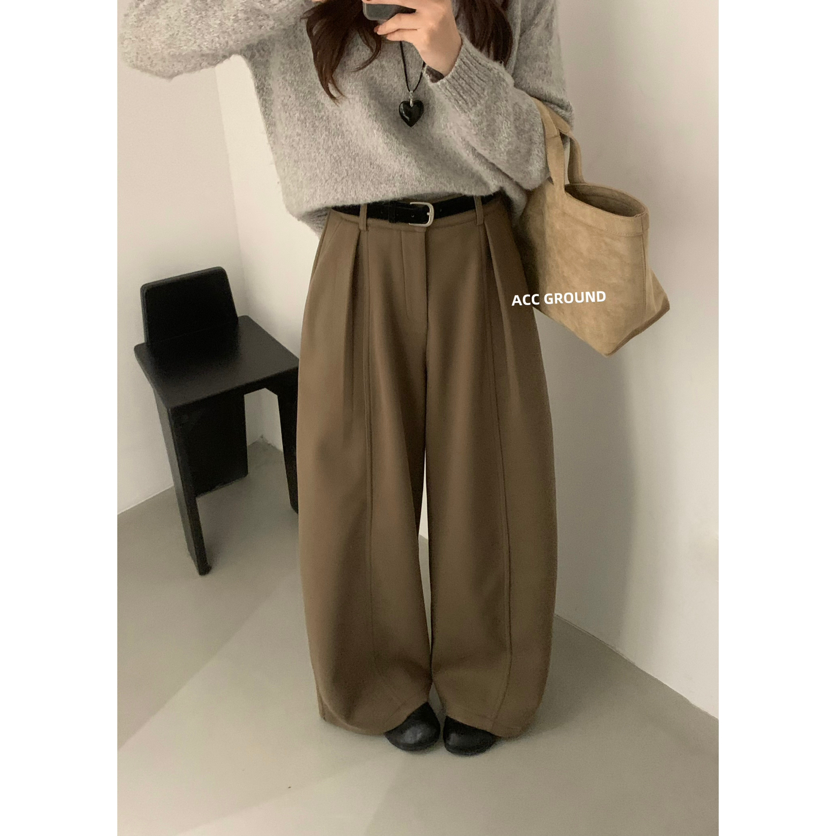 ACC.JD焦点6120加绒-冬上新韩系百搭复合加绒弯刀休闲裤(配腰带)